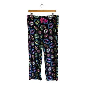 BatGirl XL pajama bottoms FLUFFY black blue Batman fandom